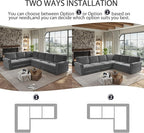 118" L-Shaped Sleeper Couch Bed - Image 5