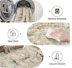 Soalmost 6x9 Area Rug for Living Room Washable Rugs Non-Slip Brown/Pink | - Image 5