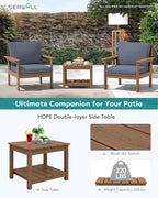 SERWALL HDPE Patio Sofa Set, 3-piece Sectional Outdoor Furniture Set, All - Image 5