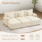 Vesgantti 108" Sectional Sleeper Sofa, 6-Seater Oversized Modular Cloud Couch - Image 2