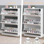 BORNOON Shoe Cabinet with Odor Control and Back Panels, Deodorizing Slim 3-Flip - Image 5