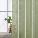 MIULEE Sage Green Linen Curtains 52x63 Inch Length 2 Panels - Image 7