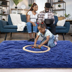 Noahas 5x7 Royal Blue Fluffy Soft Area Rug Non-Slip - Image 2