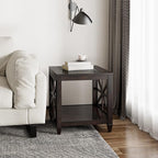 Farmhouse End Table Living Room, Furniture Solid Wood Square Large Side Tables by JESONVID