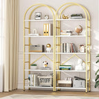 Shintenchi Bookshelf, Arched Bookshelf 5 Tier Bookcase Shelf - Image 3