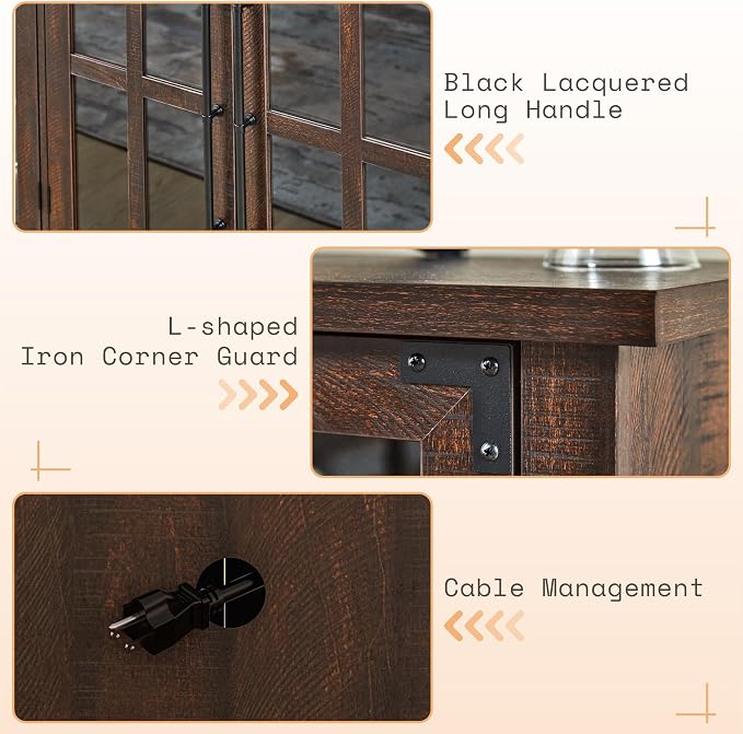 AMERLIFE Farmhouse 63" Buffet Sideboard Cabinet - Image 9