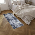 2x5 Washable Runner Rug：Modern Abstract Soft Carpet Dark Black | - Image 2