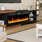 Extendable TV Stand with 50" Electric Fireplace, Modern LED Entertainment - Image 8