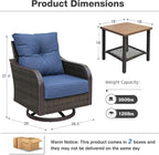 Outdoor Swivel Rocker Chairs, Wicker Swivel Rocking Chairs - Image 2