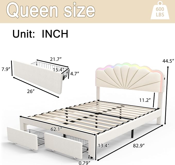 White Upholstered Bed Children’s Bed - Image 8