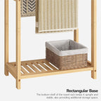 HOOBRO Freestanding Towel Rack for Bathroom, 2 Tier Decorative Bamboo Blanket - Image 6