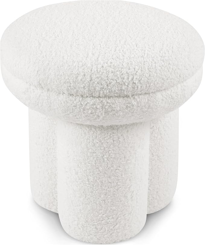 Furniture of America Rami Modern 18-inch Mushroom-Shape Upholstered Ottoman - Image 5