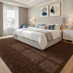 8x10 Fluffy Shag Area Rugs for Living Room Bedroom: Soft Plush Carpet Brown | - Image 9