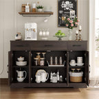 HOSTACK Buffet Cabinet with Drawers, Modern Farmhouse Coffee Bar Station Wood - Image 8