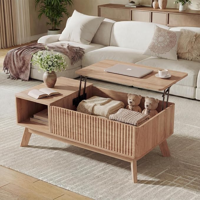 Wood Lift Top Coffee Table - Image 8