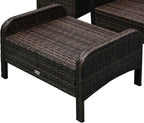 Outsunny 5 Pieces Rattan Wicker Lounge Chair Outdoor Patio Conversation Set - Image 8