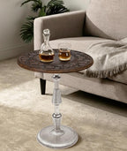Side Tables-Hand Carved Vintage Boho Folding End Tables - Image 4
