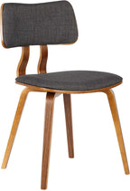 Armen Living Jaguar Mid-Century Dining Chair in Walnut Wood and Charcoal Fabric - Image 6