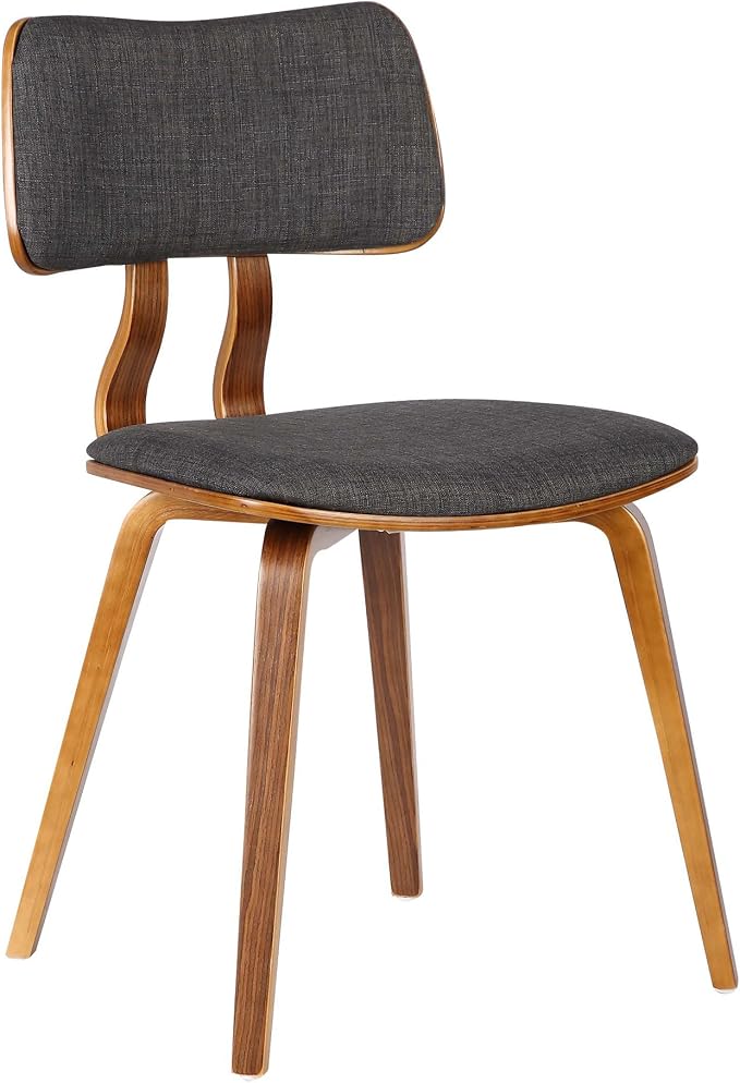 Armen Living Jaguar Dining Chair in Charcoal Fabric and Walnut Wood Finish by ArmenLiving