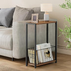 Homleke Narrow Side Table with Magazine Holder, Skinny End Table Perfect - Image 2