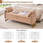 66'' King Size Storage Bench for Bedroom, Teddy Boucle End of Bed Benches for - Image 5