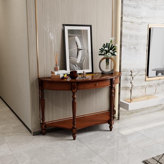Solid Wood Oval Console Table - Image 3