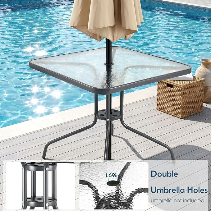 Arlopu 5 Piece Outdoor Patio Dining Set, Porch Furniture - Image 6