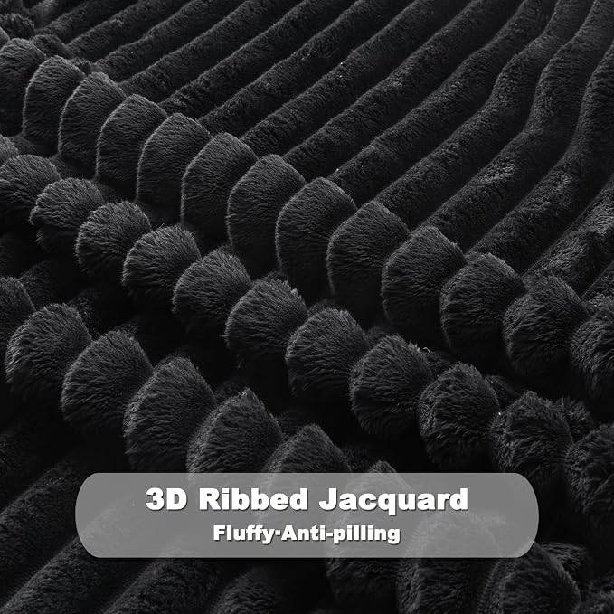 NEWCOSPLAY Fleece Ribbed Cozy Twin Blanket - Image 7