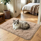 2x3 Beige Fluffy Soft Area Rug Non-Slip - Image 2
