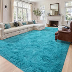 Noahas 8x10 Extra Large Blue Fluffy Soft Area Rug Non-Slip - Image 2