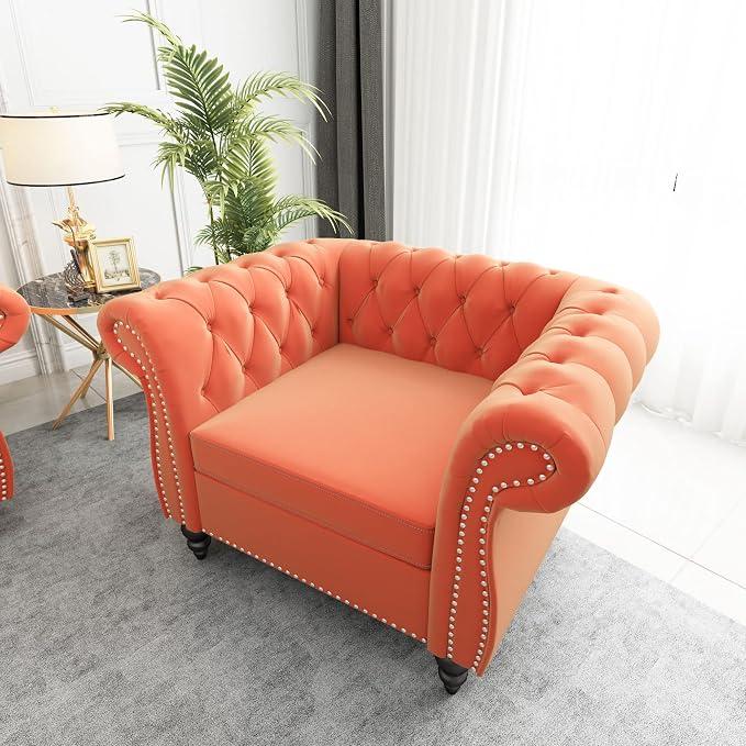 QHITTY 2 Piece Living Room Set, Sectional Chesterfield Sofa Chair Contemporary - Image 8