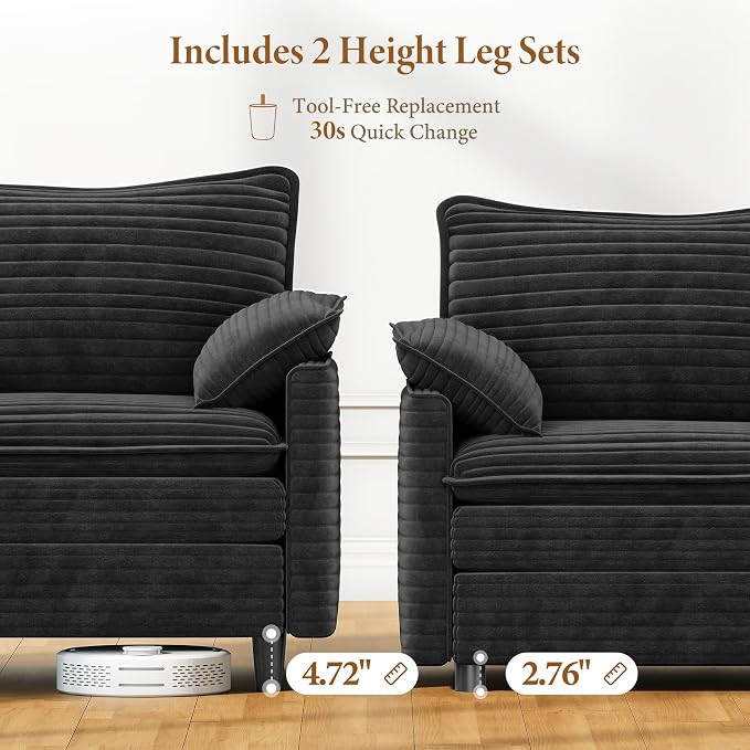 Vesgantti 142" Cloud Couch Sectional Modular Sofa, Comfy Sectional Couch - Image 3