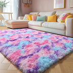 Amdrebio Pink Blue Purple Area Rug 4x6 - Image 7