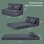 Folding Sofa Bed, 4 in 1 Convertible Sleeper Chair - Image 2