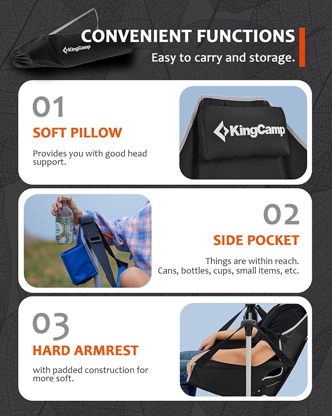 KingCamp Hammock Camping Chair, Swinging Portable Camp Chairs - Image 8