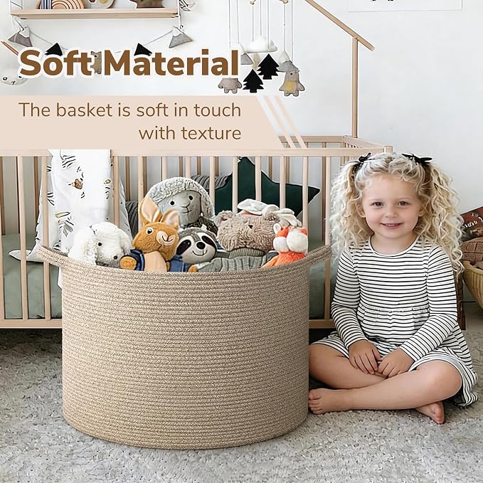 INDRESSME 115L Extra Large Woven Blanket Baskets - Image 6