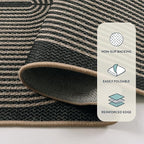Lahome Enfys Modern Rainbow Round Rug, 6ft Easy Jute Circle Patio Rug Washable - Image 5