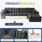 MAXYOYO 132" L Shaped Modular Sectional Sofa - Image 7