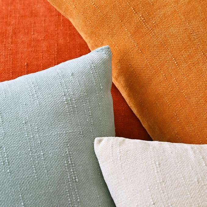 Set of 4 Soft Textured Decorative Throw Pillow Covers 18x18 Inch Cozy Farmhouse - Image 6