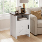 JUMMICO Farmhouse Nightstand, Modern Bedside Table - Image 2