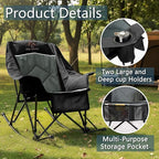 400lbs Rocking Camping Chair, Oversized Heavy Duty XL Folding Rocker - Image 7
