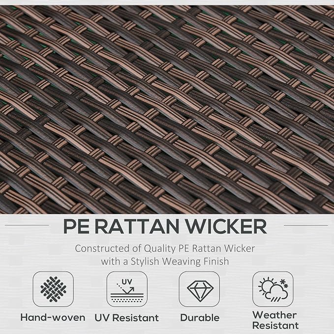 Outsunny 5 Pieces Rattan Wicker Lounge Chair Outdoor Patio Conversation Set - Image 3