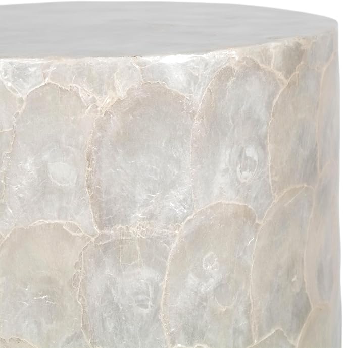 East at Main Capiz Shell Martini Table – White Accent Table, Small Decorative - Image 5