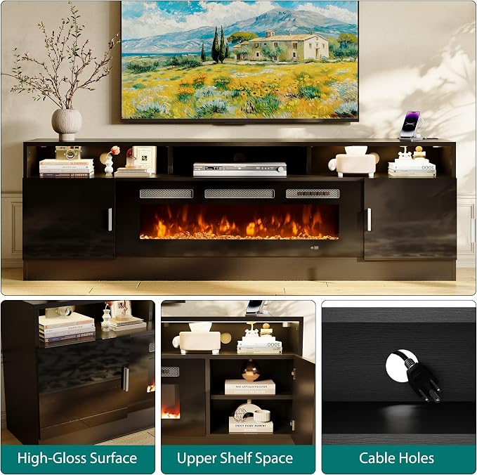 oneinmil 78" Fireplace TV Stand - Image 5