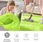 OLANLY Lime Green Round Rugs for Bedroom - Image 2