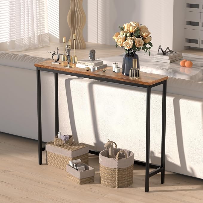 VASMIA Console Table, Entryway Table, Narrow Sofa Table, Living Room, Rustic - Image 5