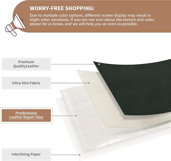 ONine Leather Repair Patch，Self-Adhesive Couch Patch，Multicolor Available - Image 2