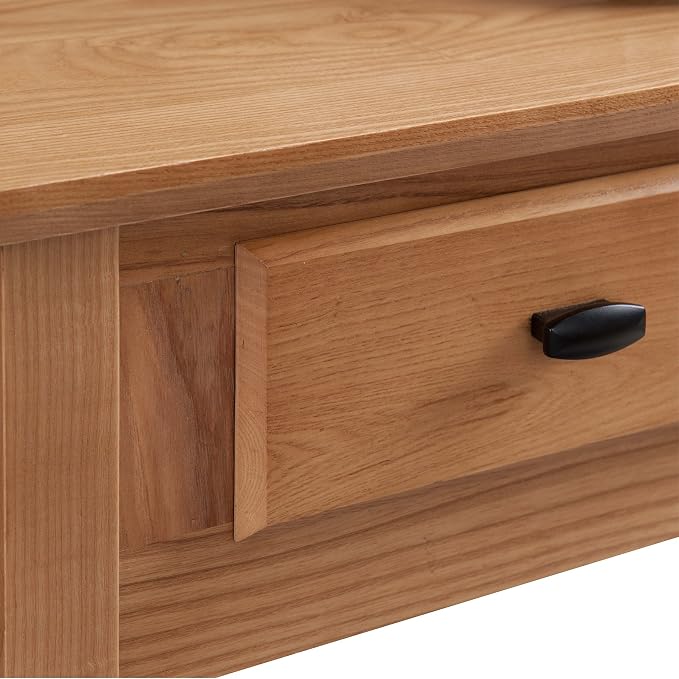 Leick Home Mission Console Table, Solid Wood, 2 Drawers, Bottom Display Shelf - Image 7