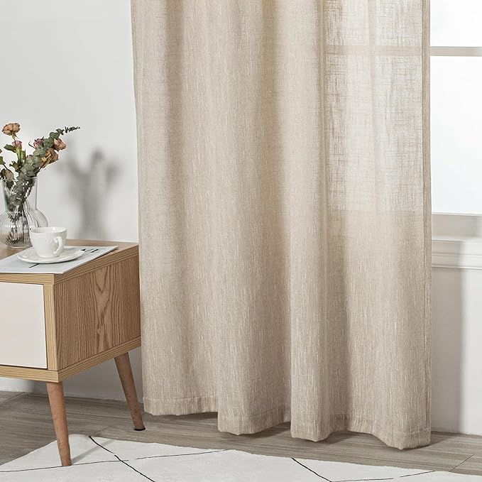MYSKY HOME Boho Curtains Farmhouse Living Room Curtain Drapes, Light Filtering - Image 6