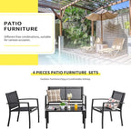 Shintenchi 4 Pieces Patio Furniture Set All Weather Textile Fabric Outdoor - Image 7